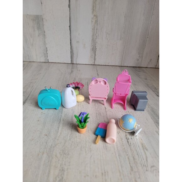 Variety doll accessory vanity TV flower vase globe food drink set - Picture 7 of 8